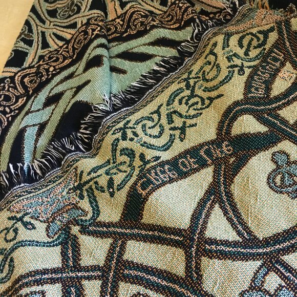Vintage Celtic Tree of Life Afghan Throw by Artist Jen Delyth - Picture 8 of 13